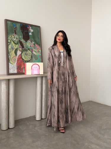 كريب لنن مطبوع لحمي