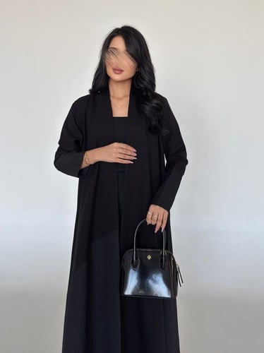 لمار اسود مع تداخلات قماش راما الجديد رسميه ربع كل...