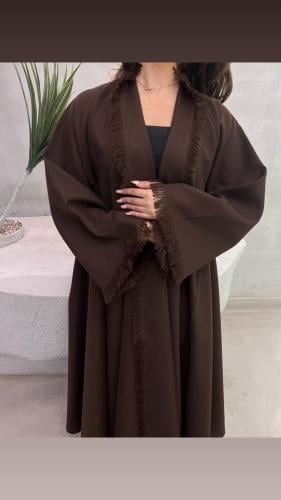 عبايه دبل كلوش بني