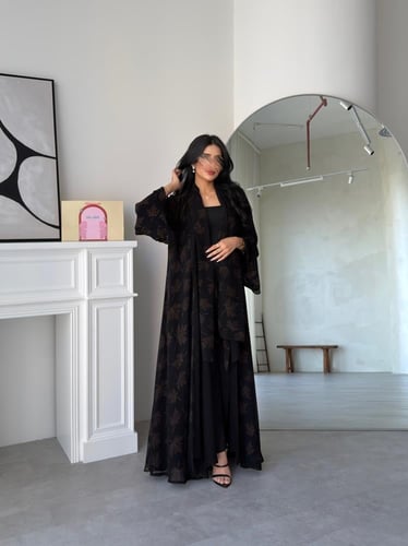 شيفون مبطن بني