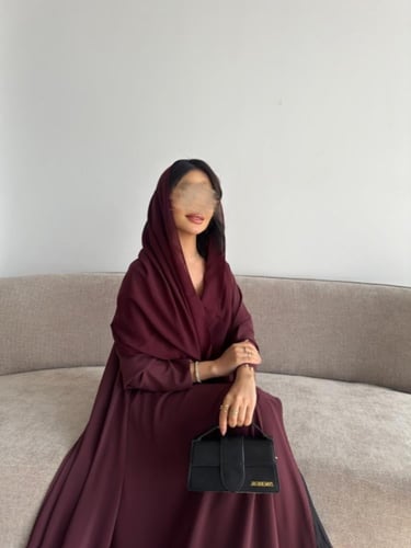 حرير عنابي دبل كلوش