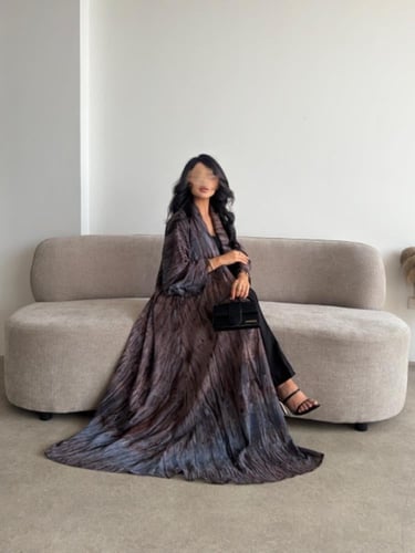 شيفون مشجر رصاصي