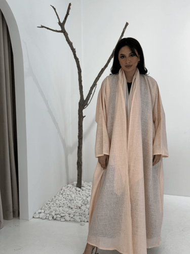 لنن هندي برتقالي أضافه بطانه المنتج غير شفاف