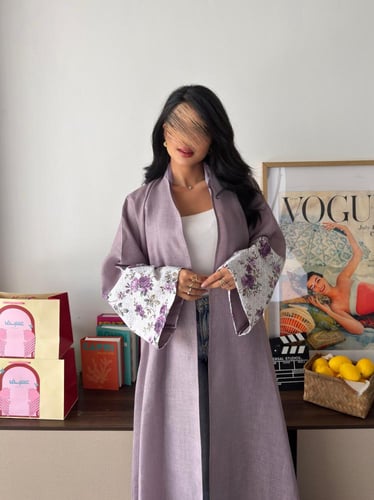 لنن هندي أكمام ركامه هندي بنفسجي