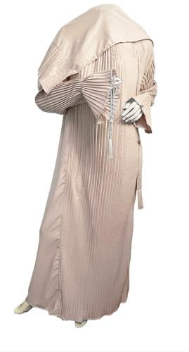 طقم جلال بيلسيه و سجادة صلاة فاخر لون بيج