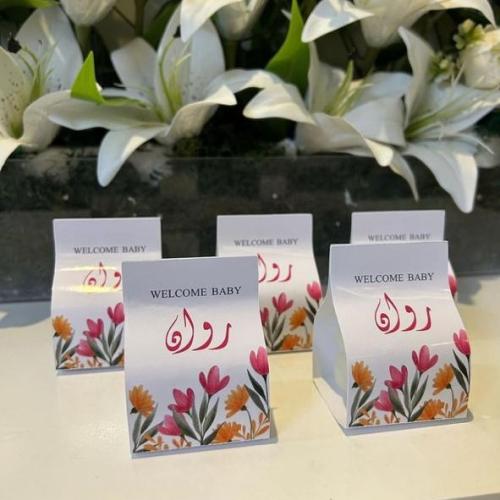 شموع بابلز ميني ابيض للتوزيعات مع الثيم