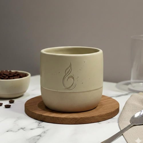 كوب سيراميك فاخر بحفر يدوي مخصص - قطعة فنية باسمك...
