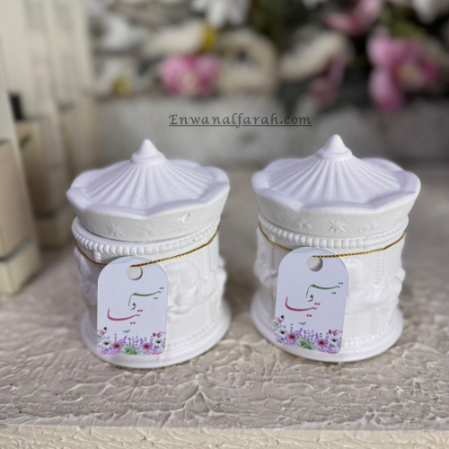 توزيعات علب جبس مُزخرفة (ملاهي) مع ثيم "تيم" وشريط...