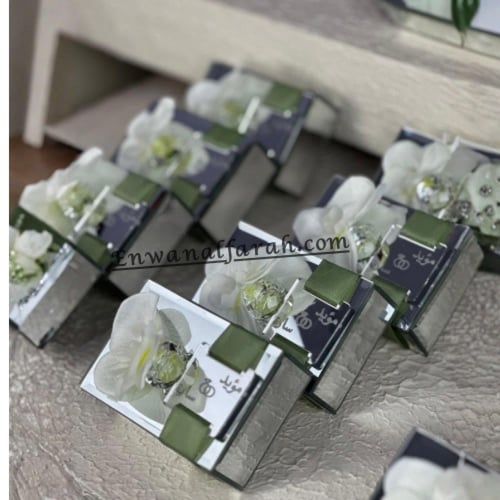 توزيعات علب مجوهرات زواج مرايا مستطيلة بتنسيق أورك...