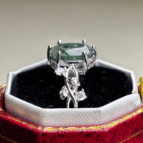 خاتم من حجر العقيق العشبي توينز