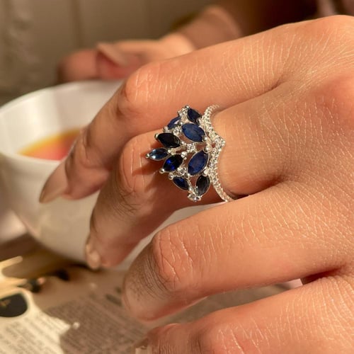 خاتم فضة من حجر الزفير الافريقي الطبيعي