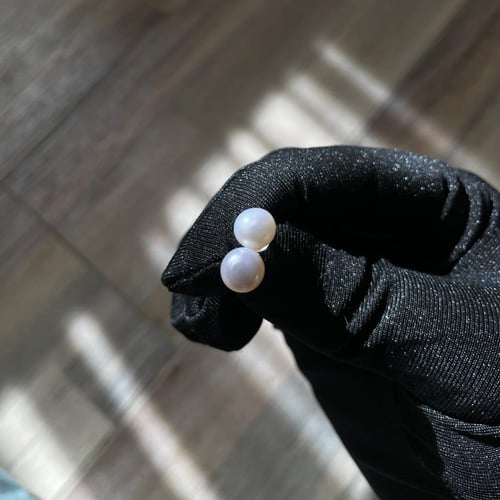 حلق من حجر الؤلؤ الطبيعي فضة ٩٢٥