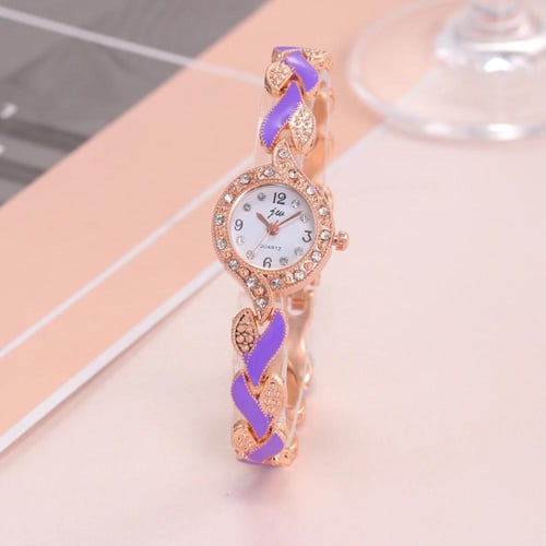 طقم ساعة ید حجر الراین للنساء