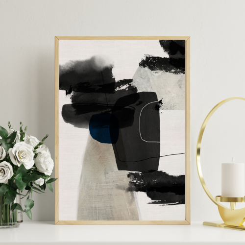 لوحة طباعة طولية تجريد الظلال