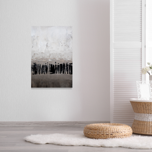 لوحة طباعة طولية تجريدية عميقة