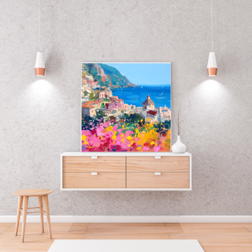 لوحة طباعة مربعة منظر الطبيعة على شاطئ البحر