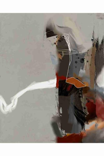 لوحة طباعة طولية تجريدية فاخرة