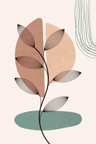 لوحة طباعة طولية غصن شجرة