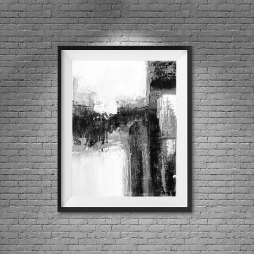 لوحة طباعة طولية تجريدية