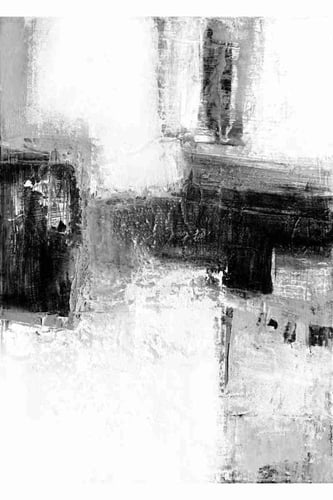 لوحة طباعة طولية تجريدية تداخلات الأبيض والأسود