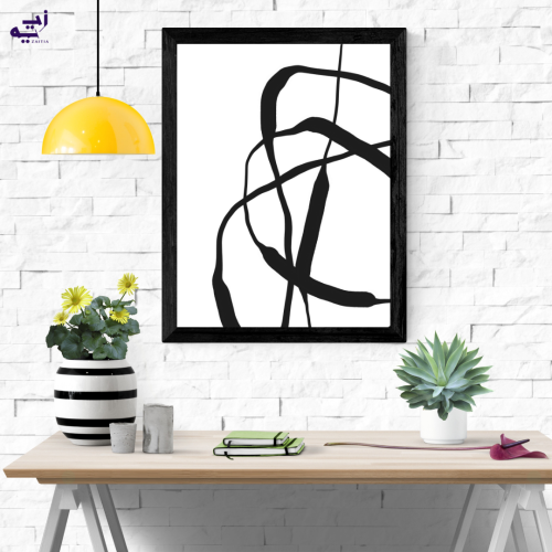 لوحة طباعة طولية خطوط متشابكة