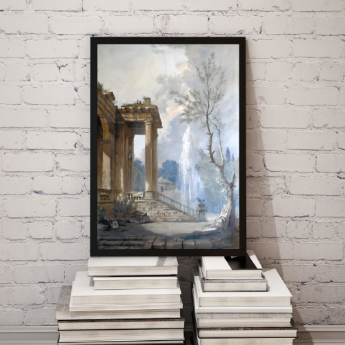 لوحة طباعة طولية أطلال الزمن العريق