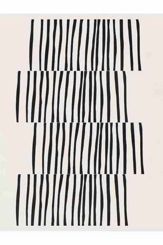 لوحة طباعة طولية تجريدية إيقاع الخطوط