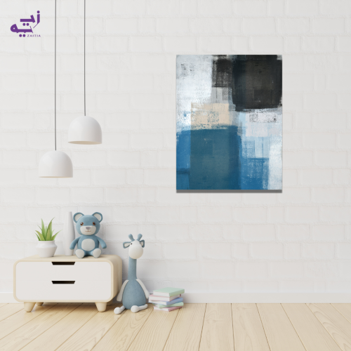 لوحة طباعة طولية تجريدية مريحة للعين