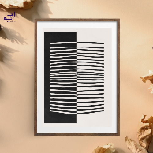 لوحة طباعة طولية تجريدية توازن الأضداد