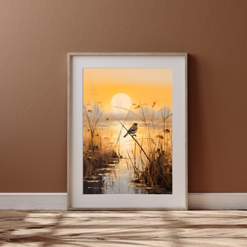 لوحة طباعة طولية ترنيمة الصباح