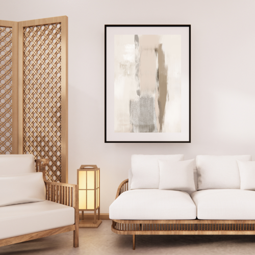 لوحة طباعة طولية تجريدية عصرية