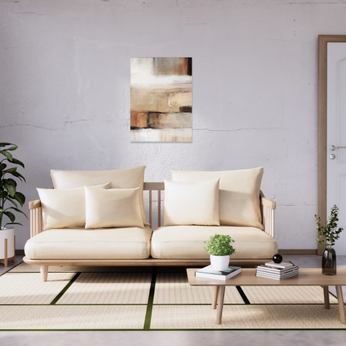 لوحة طباعة طولية تجريدية طبقات لونية