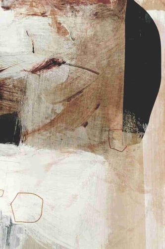 لوحة طباعة طولية تجريدية بألوان ترابية