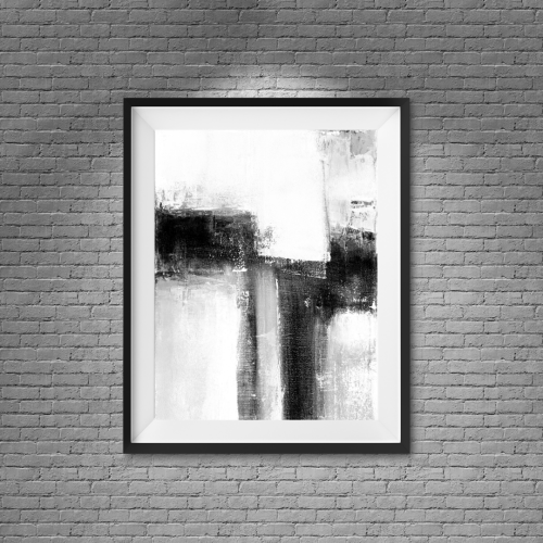 لوحة طباعة طولية تجريدية التقاء الظلال والضوء