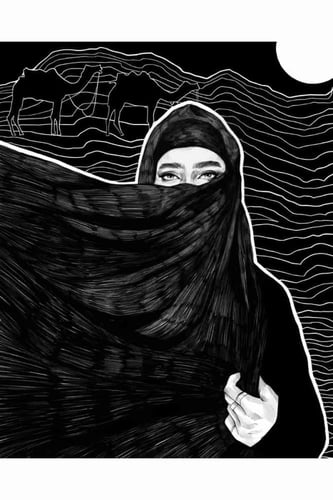 لوحة طباعة طولية عيون الصحراء