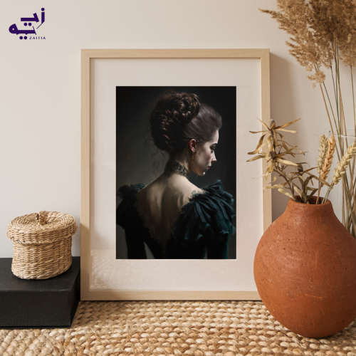 لوحة طباعة طولية حسناء أنيقة