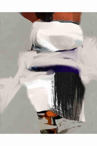 لوحة طباعة طولية تجريدية غامضة