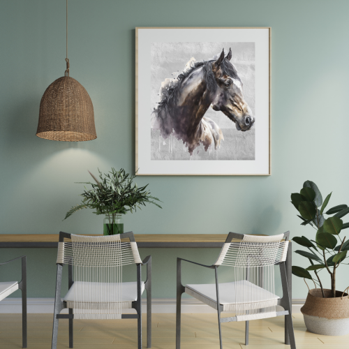 لوحة طباعة حصان عربي اصيل