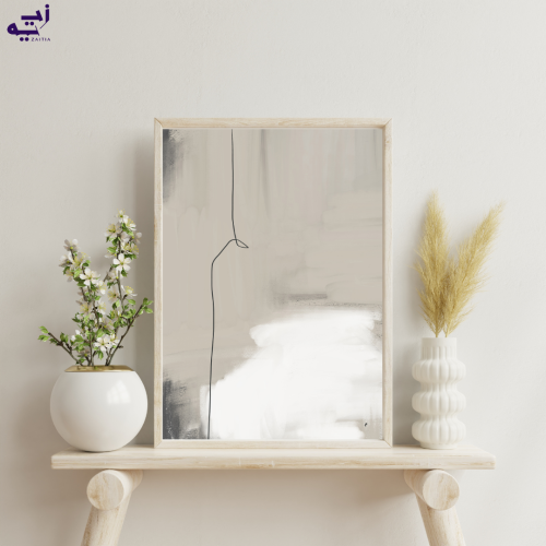 لوحة طباعة طولية تجريدية خيط