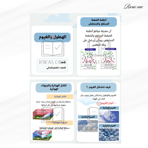 بكج مطويات علوم خامس ابتدائي الجزء الثاني