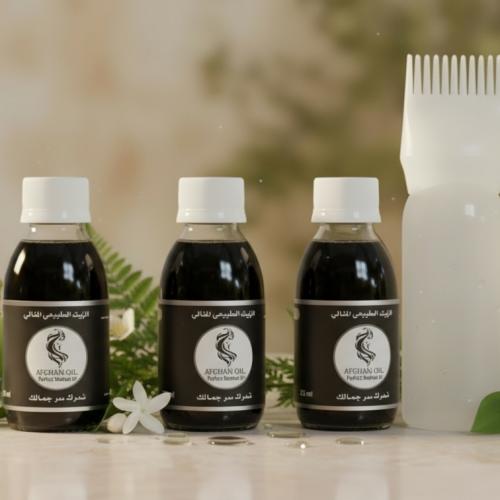 3 عبوات الزيت الطبيعي المثالي + موزع الشعر