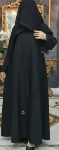 Black abaya, elegance fabric, floral pattern