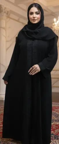 Black abaya, Futuro fabric, Korean