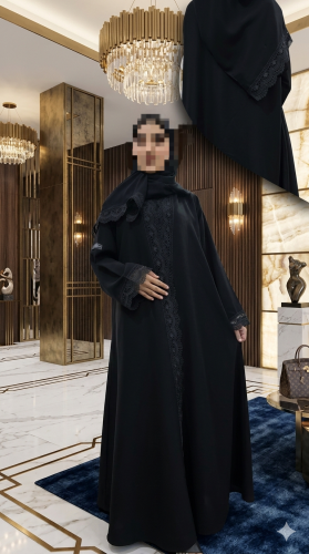 عباية سوداء قماش الأناقة مني ميت مع كلفة ب الإمام...