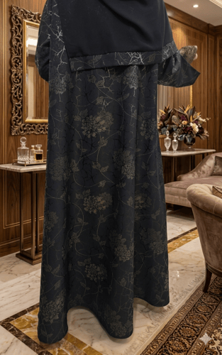 عباية ملون قماش جاكار واقف مع كلفة بليدين