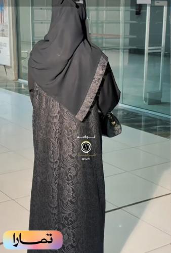 Luxurious black lace abaya