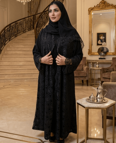 Luxurious lace abaya with an elegant design