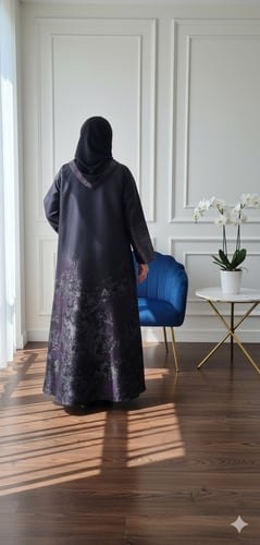 عباية سوداء قماش الأناقة واقف طقطق