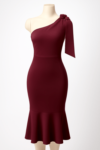 فستان سهرة كتف واحد بقصة حورية