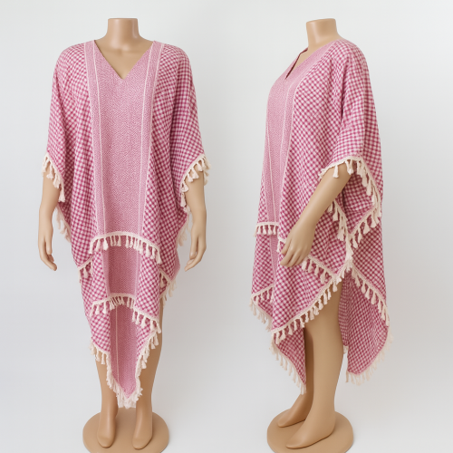 جلابية منزلية طويلة “شراريب الأناقة” بطيات مميزة